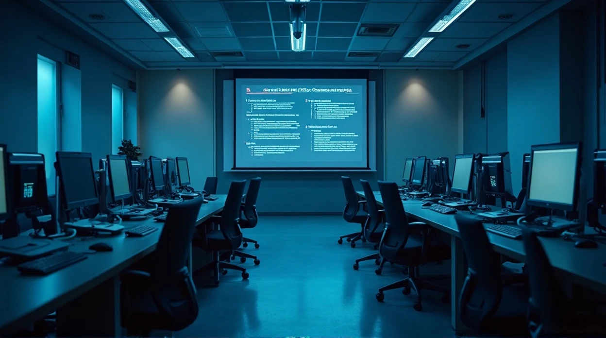 Le fonctionnement d'un système IPBX dans une salle de formation.