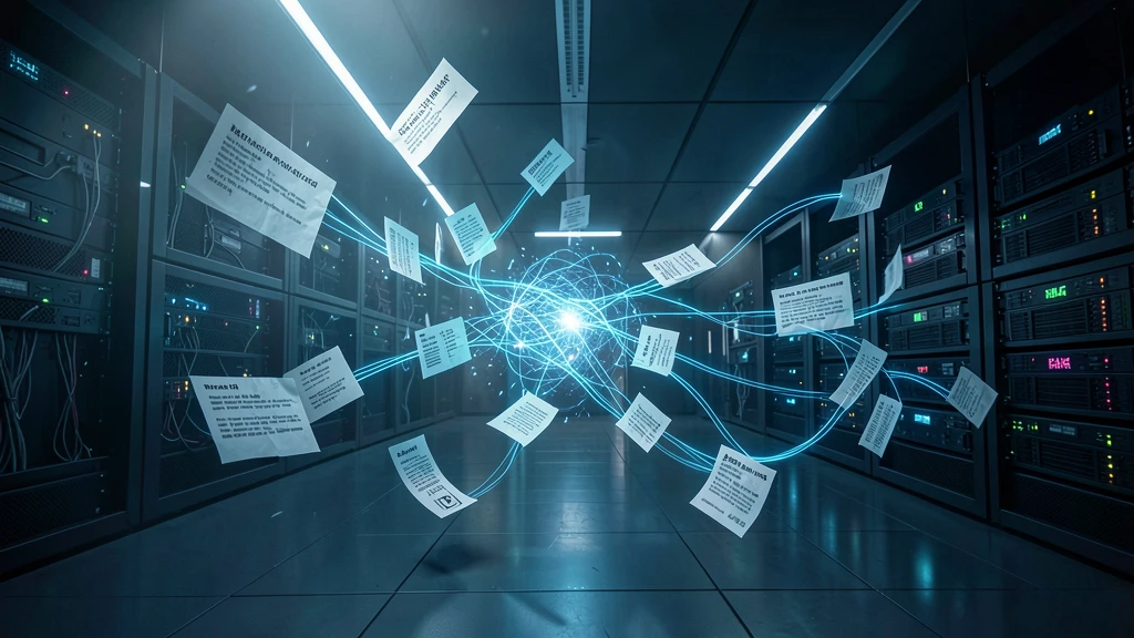 Visualisation d'une fuite de données avec informations sensibles s'échappant d'un réseau.