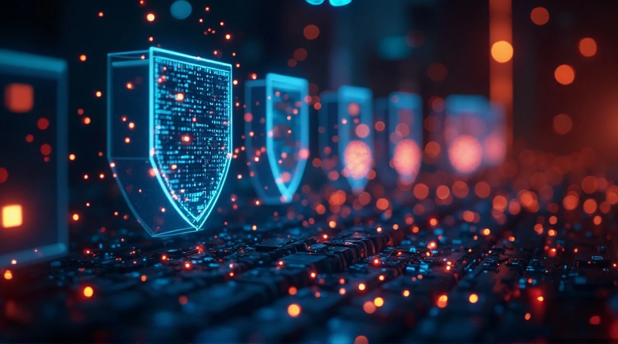 Pare-feu nouvelle génération avec boucliers et flux de données sécurisés.